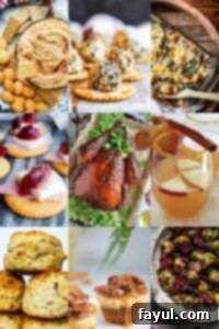 A festive collage showcasing a variety of Easy Thanksgiving recipes, including main courses, side dishes, and drinks, perfect for a memorable holiday feast.