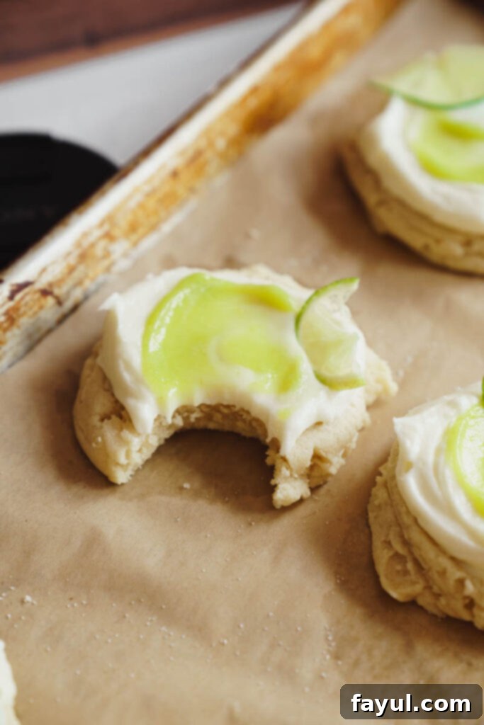 Close-up of the texture of a coconut lime sugar cookie