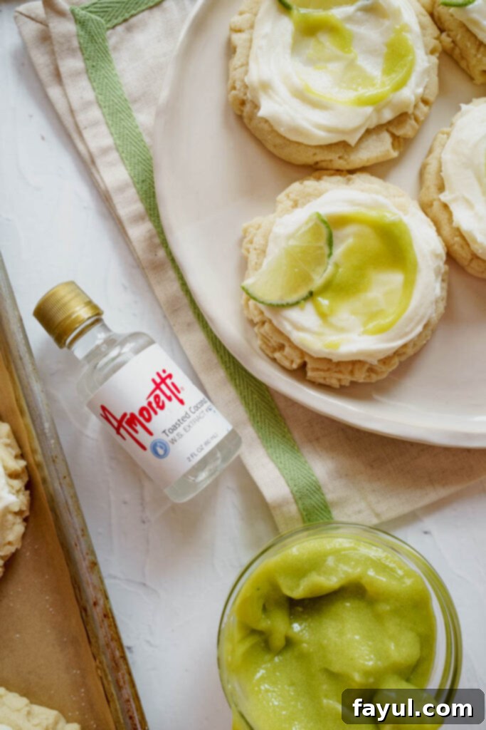 Fresh ingredients for coconut lime sugar cookies