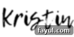 Close up of a signature of Kristin.