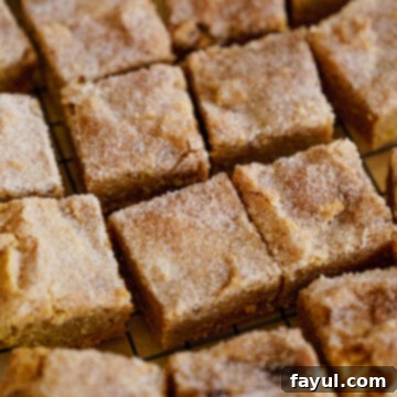 Pumpkin Snickerdoodle Blondies ready to be enjoyed