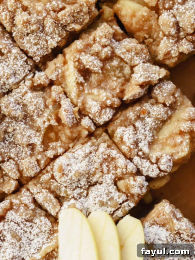 Delicious Apple Crisp Blondies arranged on a serving plate