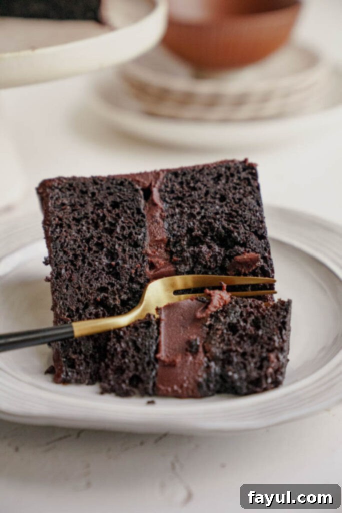 slice of chocolate fudge cake