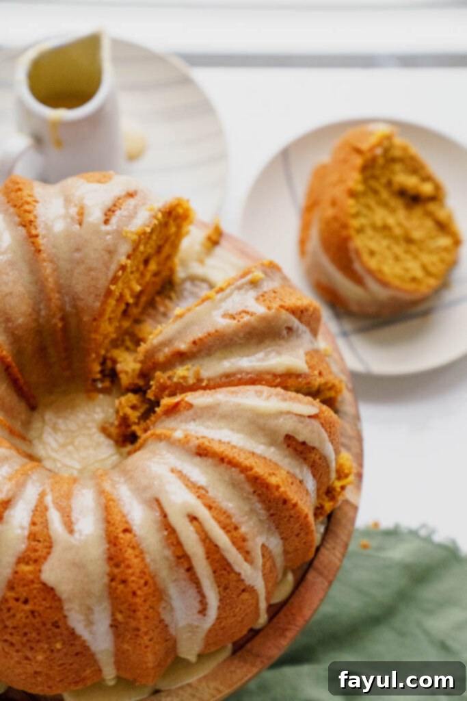 Slice of Pumpkin Bundt Cake
