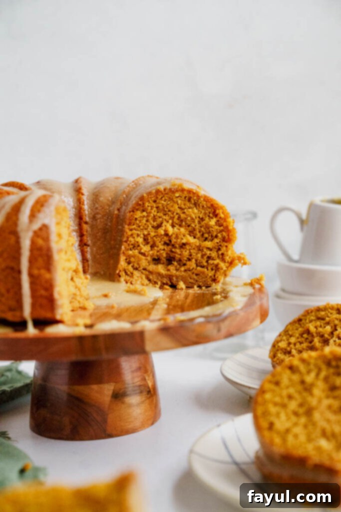 Top view of Pumpkin Bundt Cake