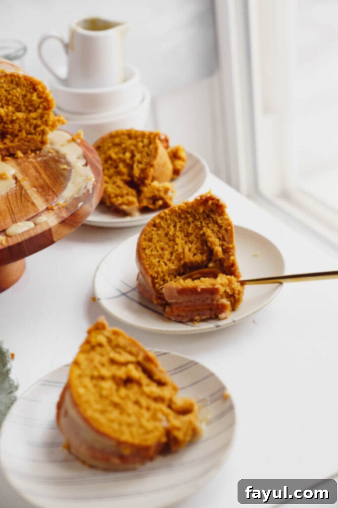 Beautifully glazed Pumpkin Bundt Cake