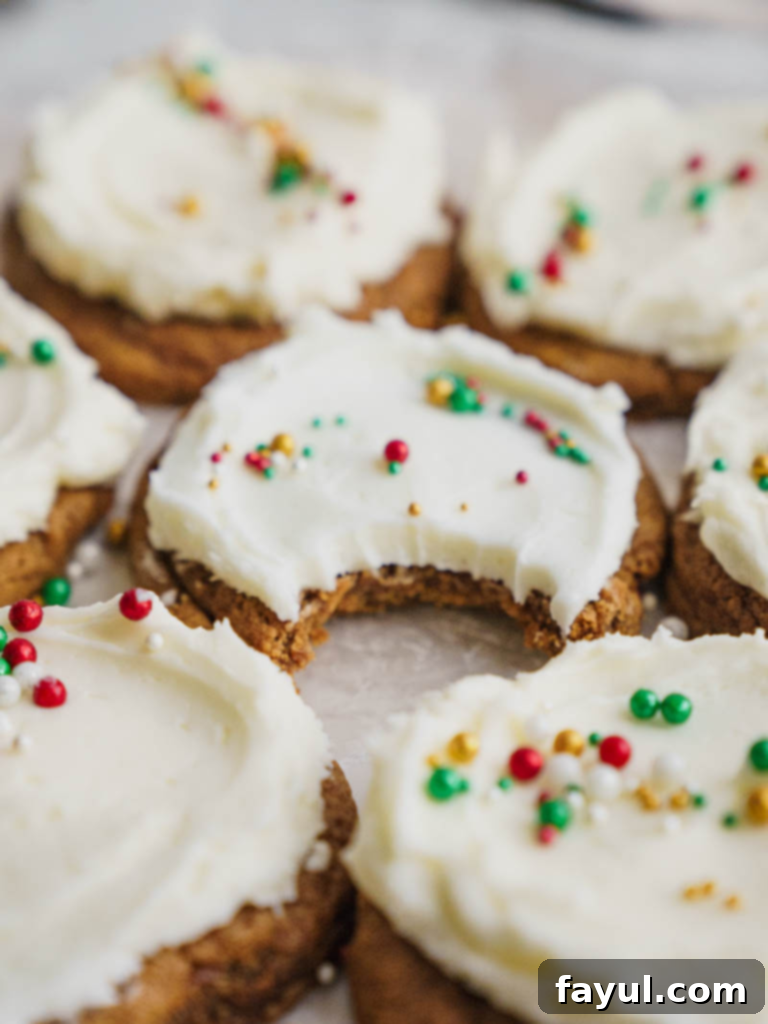 Soft Frosted Gingerbread Cookies with Cream Cheese Frosting