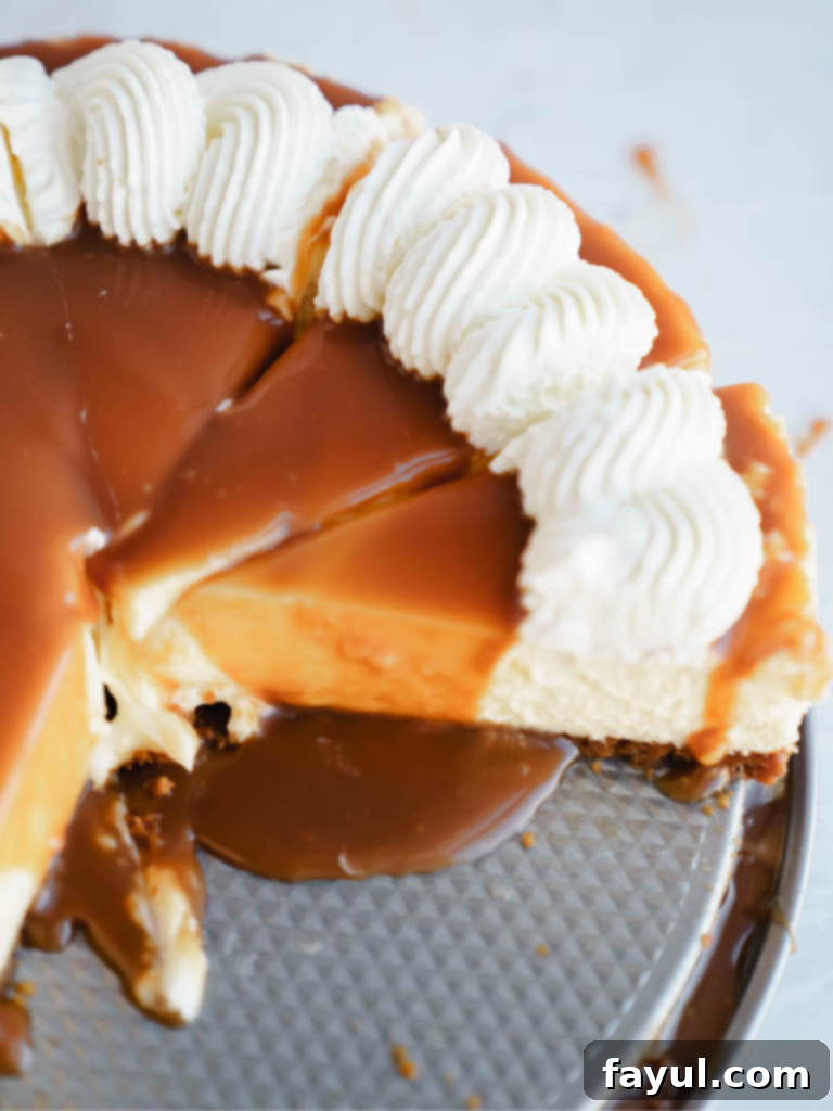 Creamy Pear Cheesecake with Gingersnap Crust and Salted Caramel