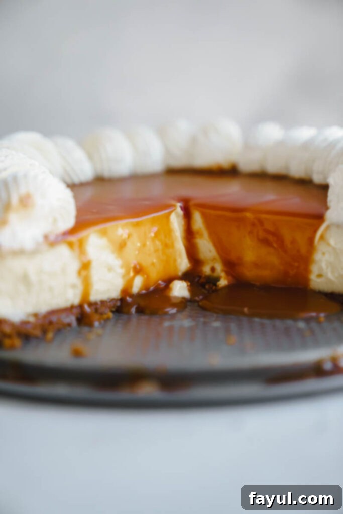 Slice of pear cheesecake on a plate
