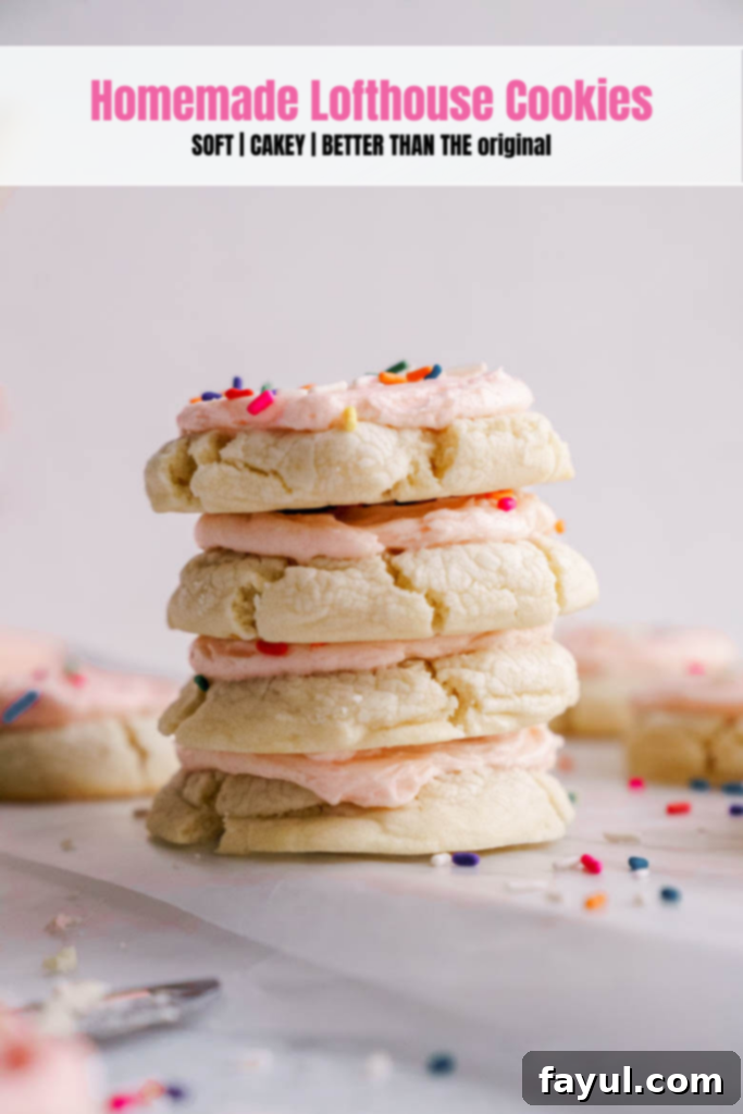 Lofthouse cookies decorated with festive sprinkles and pink frosting