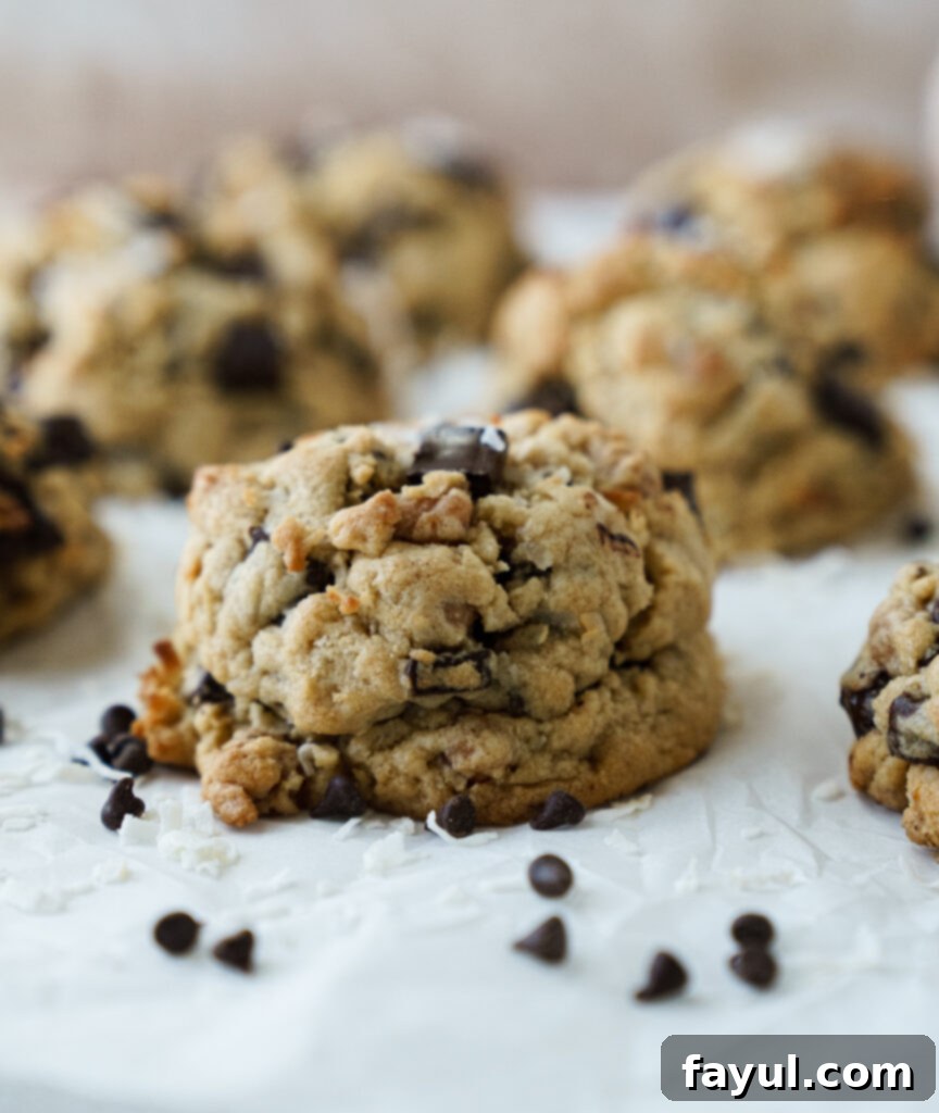 Levain Copycat Caramel Coconut Chocolate Chip Cookie