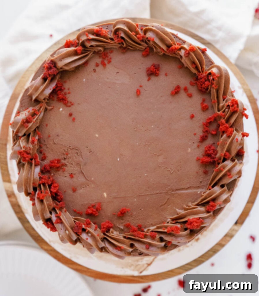 red velvet cake on a cooling rack