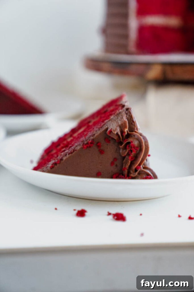 assembly of red velvet cake