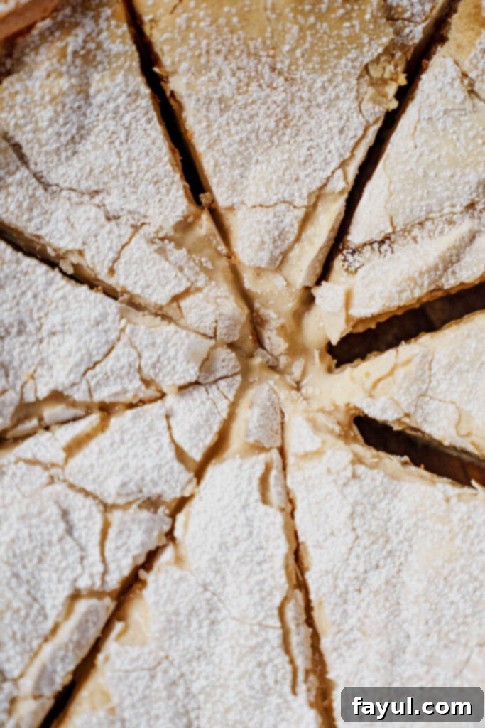 A whole Cinnamon Roll Gooey Butter Cake, freshly baked