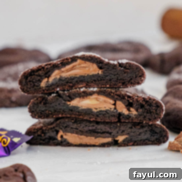 caramel stuffed chocolate cookies