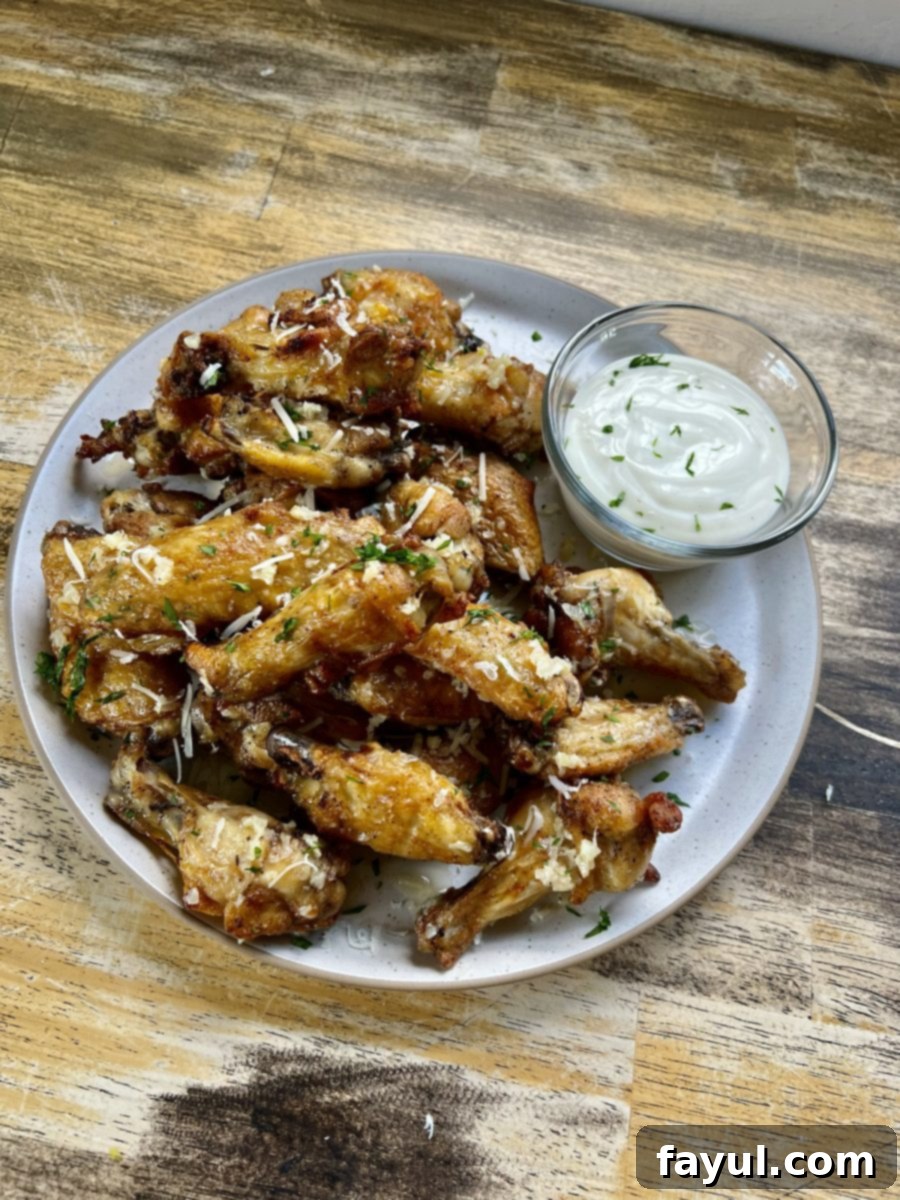 Parmesan Garlic Wings - The Wholesome Spoon