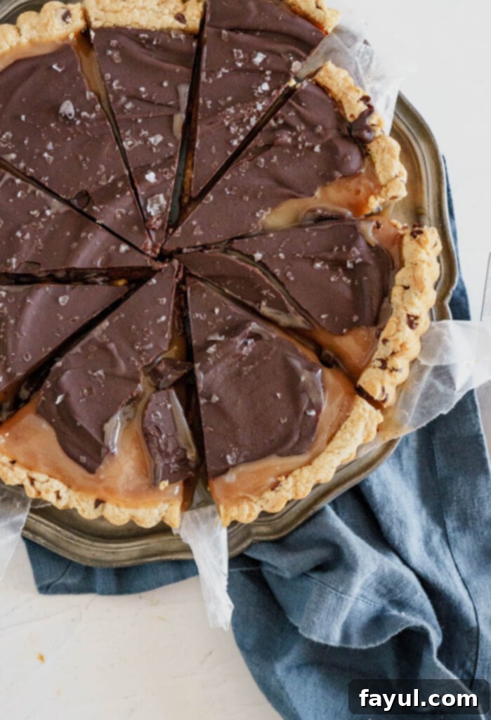 Pouring Caramel into Tart