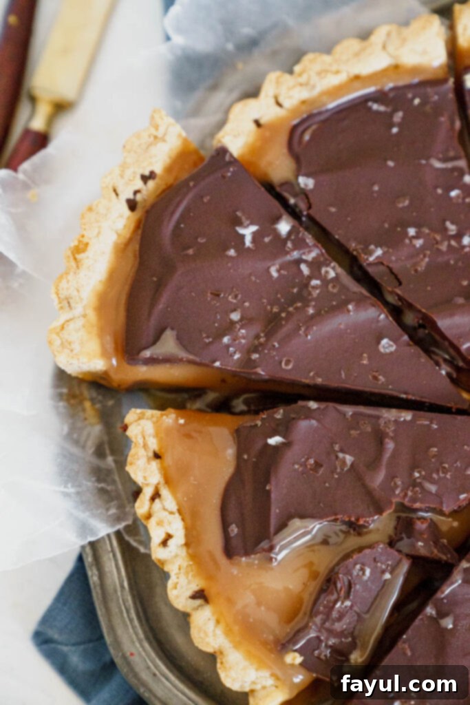 Caramel Chocolate Chip Cookie Tart Slice