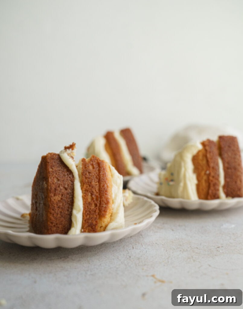 close up of vanilla bean cake