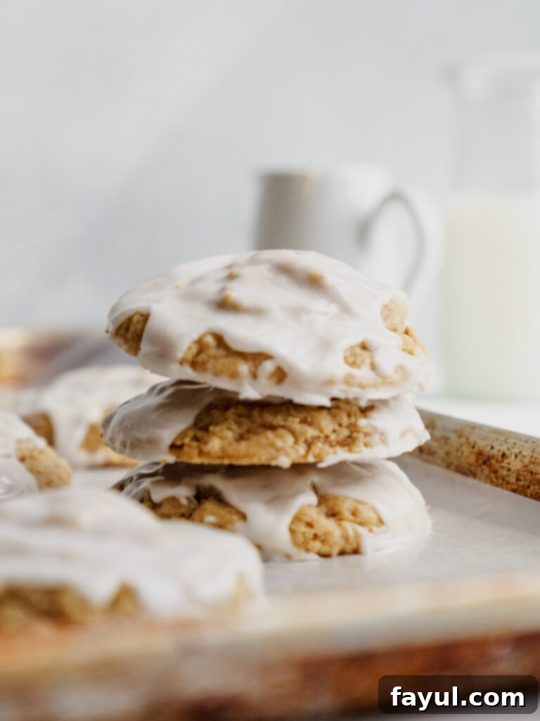 Close-up of Iced Oatmeal Cookies