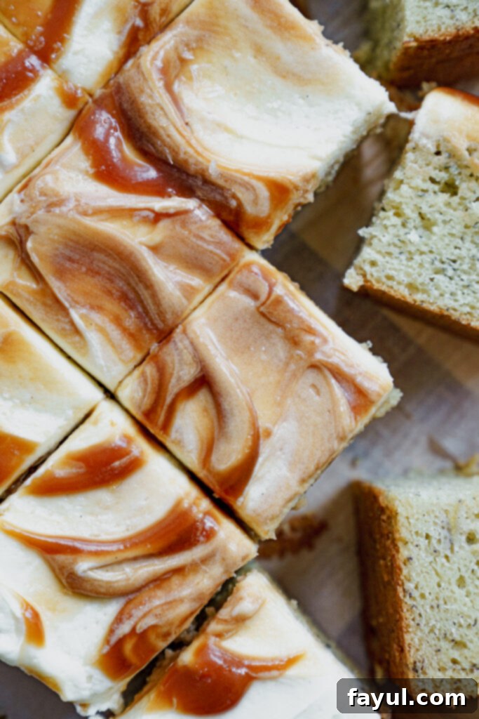 close up of banana caramel cake