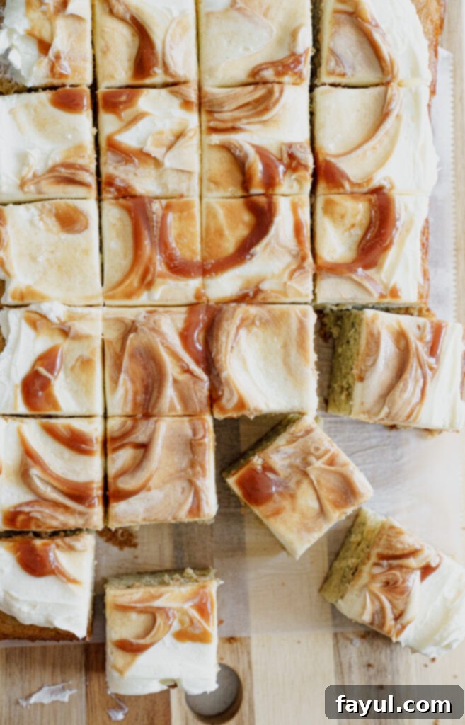 caramel banana cake sliced
