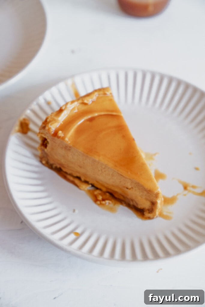 Slice of No-Bake Dulce de Leche Cheesecake