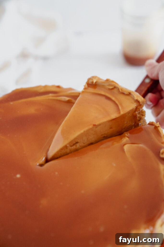Dulce de leche being mixed into cheesecake batter