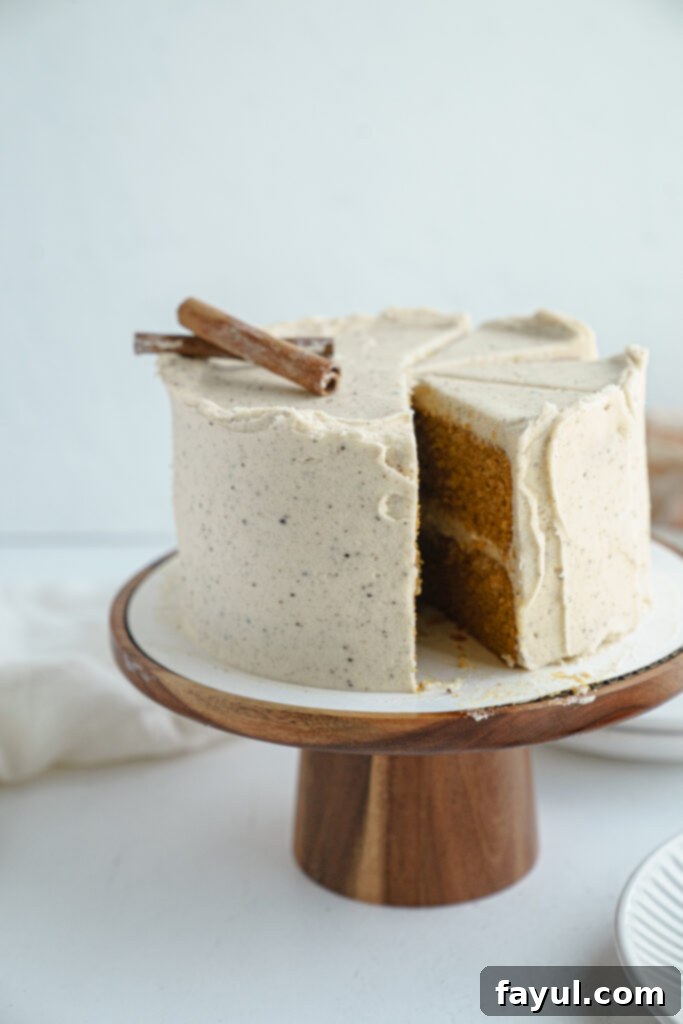mini pumpkin cake with slice removed