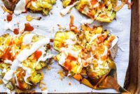 Crispy Smashed Potatoes with Spicy Buffalo Cheese