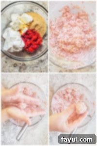 Step-by-Step Truffle Creation: From Mixing to Rolling A visual guide showing truffle ingredients in a bowl being mixed, then rolled into perfectly round balls on a parchment-lined tray.