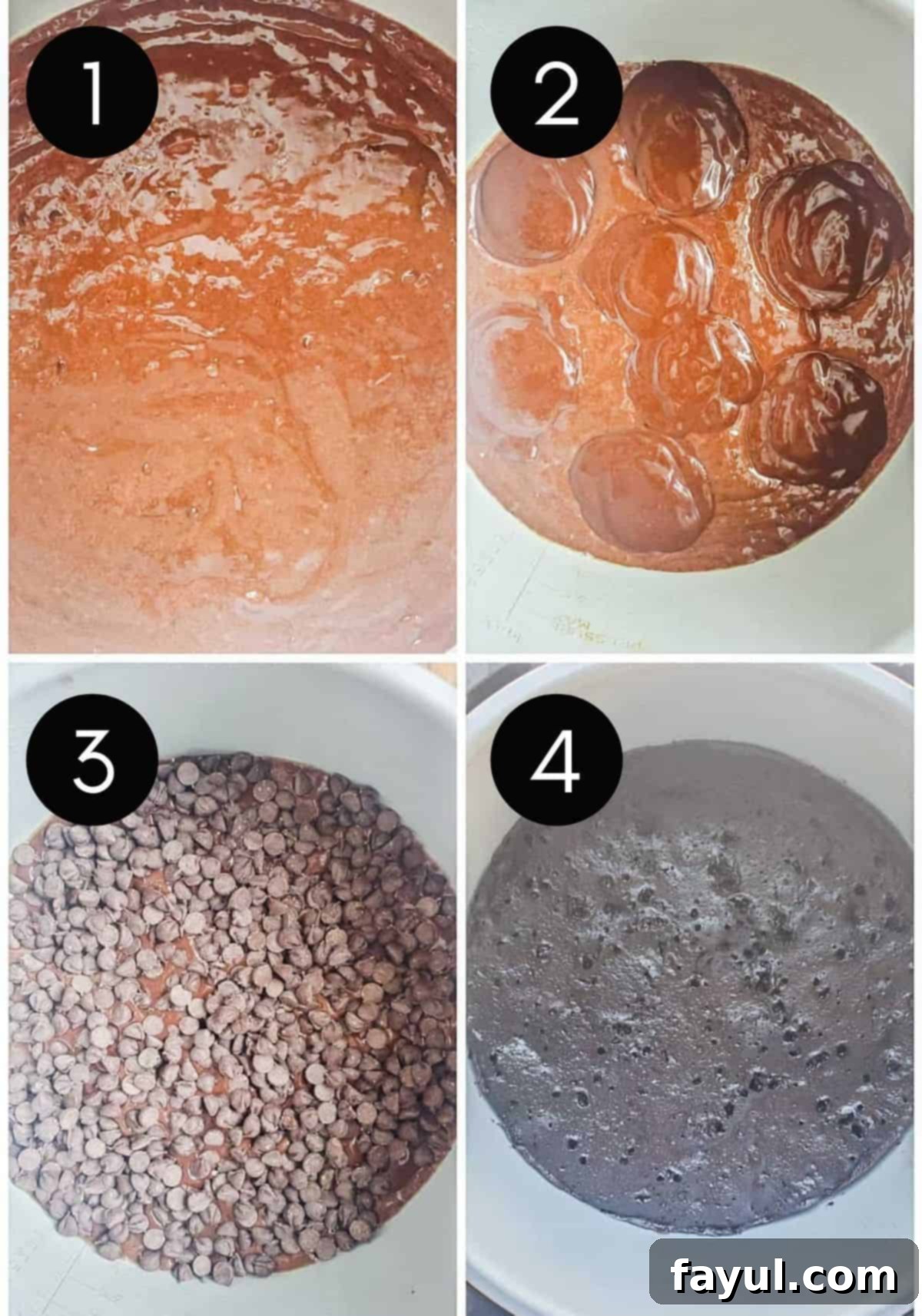 Slow Cooker Molten Chocolate Indulgence 4 Pre image collage showing cake being made in slow cooker.